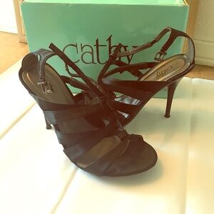 Cathy Jean Black Strappy Heels